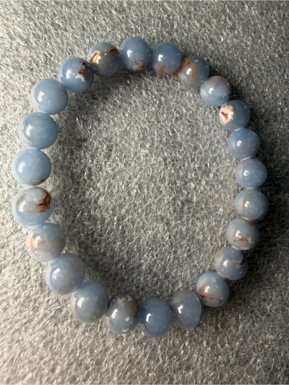 Beautiful 8MM Blue Island Calcite Natural Crystal Bracelet